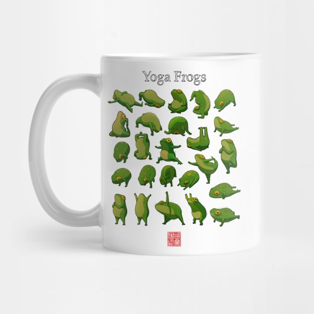 Yoga Frogs Poster With Text by DingHuArt